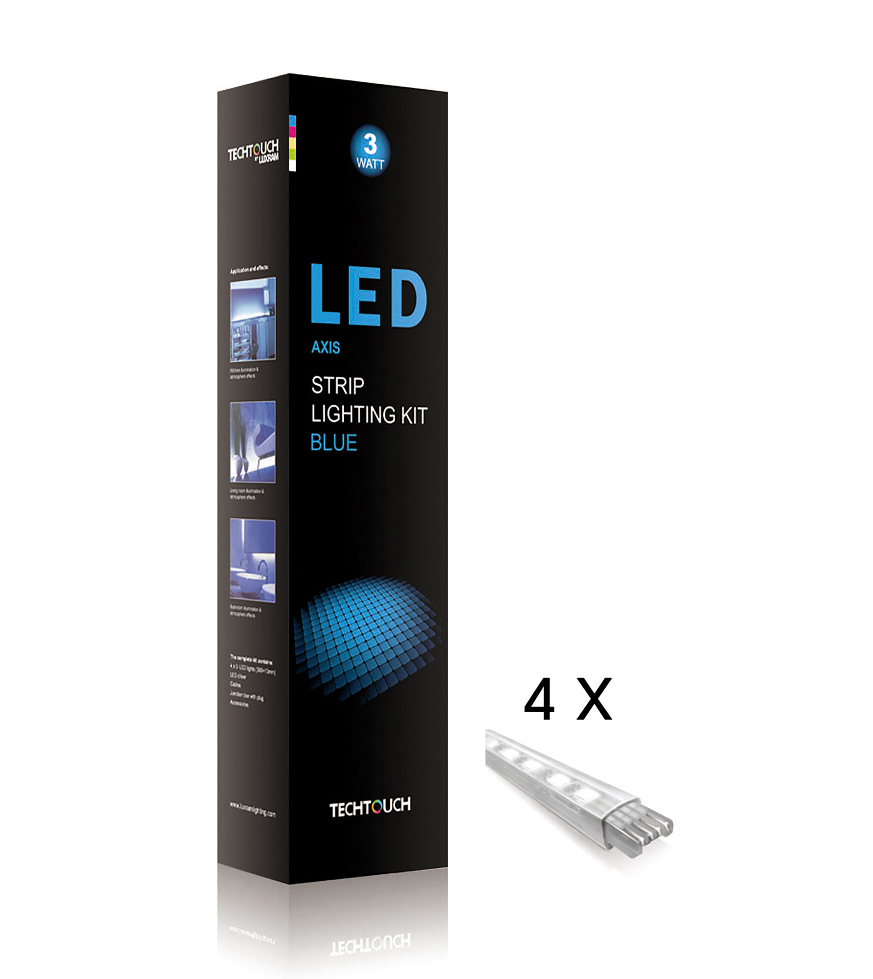 10084  Axis Blue Kit 4x9 LED Rigid Strips (3W)